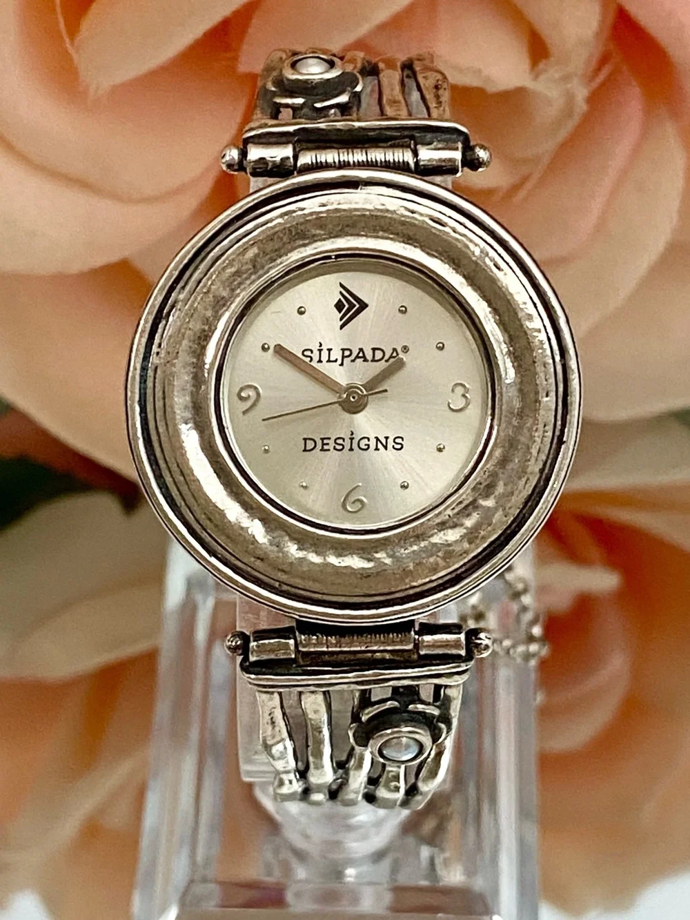 Silpada Designs Hammered Sterling Silver 925 Bracelet Watch Marked 